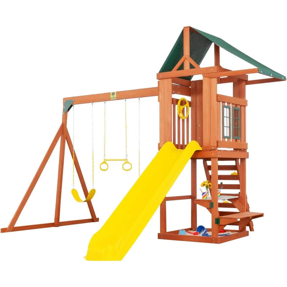 Creative Cedar Designs Cedar Cottage Wooden Swing Set