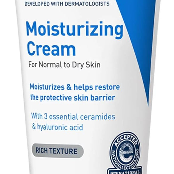CeraVe Moisturizing Cream, Body and Face Moisturizer for Dry Skin, Body Cream with Hyaluronic Acid and Ceramides, 19 Ounce
