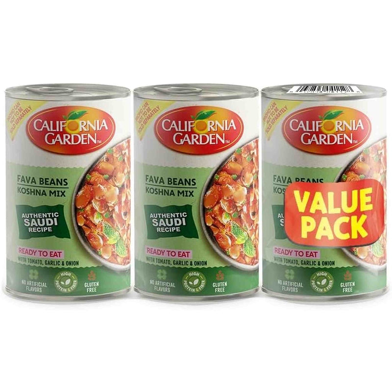 California Garden Peeled Saudi Recipe Fava Beans 450 g, 3-Pack