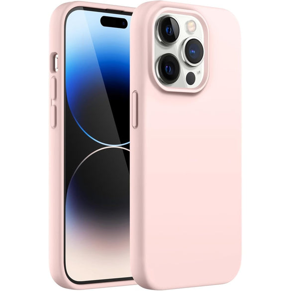 JETech Silicone Case for iPhone 14 Pro 6.1-Inch, Silky-Soft Touch Full-Body Protective Phone Case, Shockproof Cover with Microfiber Lining (Black)