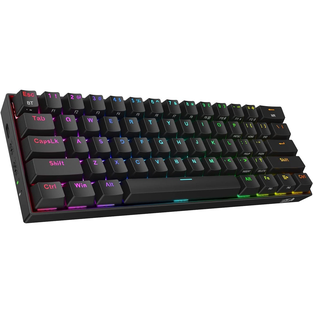 Redragon K530 Pro Draconic 60% Wireless RGB Mechanical Keyboard, Bluetooth/2.4Ghz/Wired 3-Mode 61 Keys Compact Gaming Keyboard w/100% Hot-Swap Socket, Free-Mod Plate Mounted PCB & Tactile Brown Switch