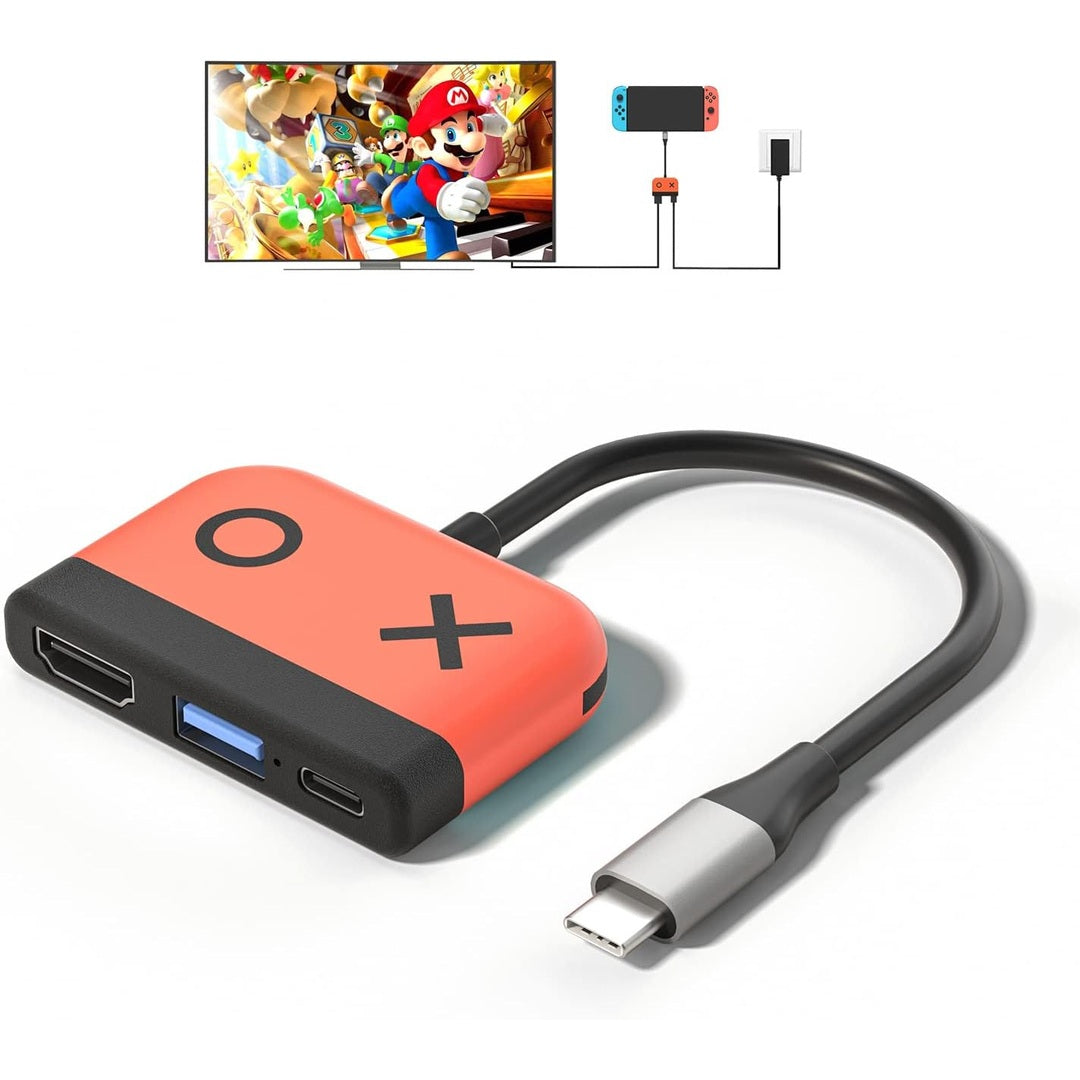 Kstkry HDMI Adapter Dock for Nintendo Switch,Portable Type C Switch Docking with HDMI TV and 3.0 USB Port Replacement,Compatible with MacBook Pro/Air Samsung and More