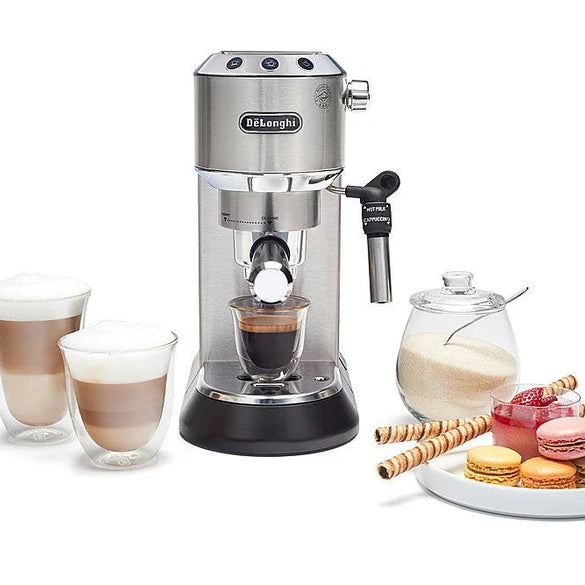 De’Longhi – DEDICA Espresso Machine with 15 bars of pressure and Milk Frother – Metal