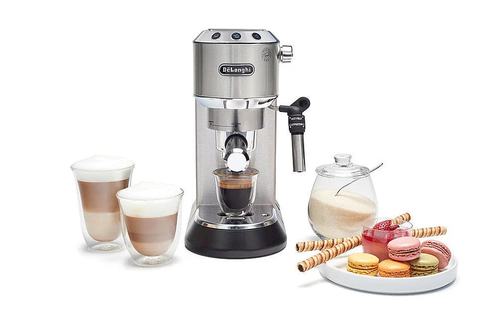 De’Longhi – DEDICA Espresso Machine with 15 bars of pressure and Milk Frother – Metal
