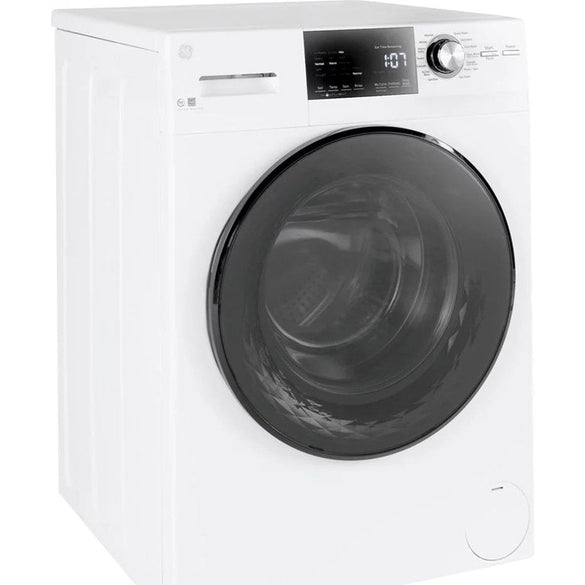 GE – 2.4 Cu. Ft. High Efficiency Stackable Front Load Washer with Steam and Sanitize – White