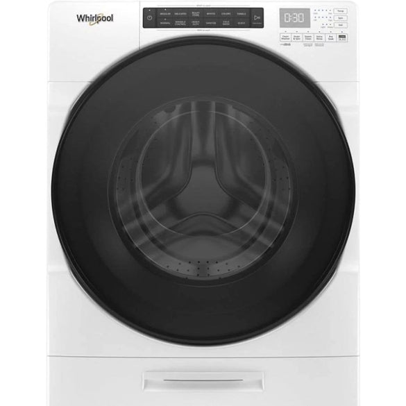 Whirlpool – 4.5 Cu. Ft. High Efficiency Stackable Front Load Washer with Steam and Load & Go XL Dispenser – White