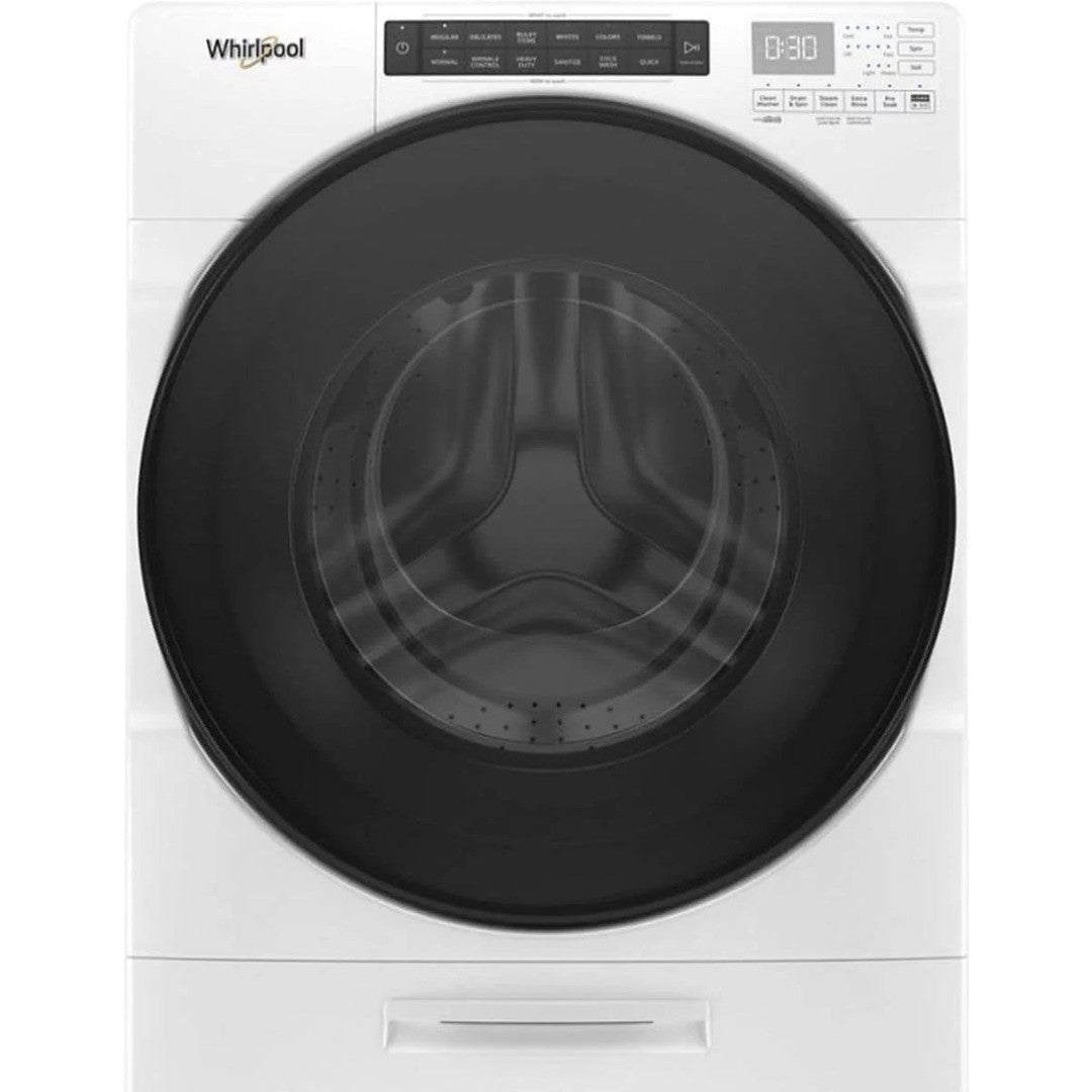 Whirlpool – 4.5 Cu. Ft. High Efficiency Stackable Front Load Washer with Steam and Load & Go XL Dispenser – White