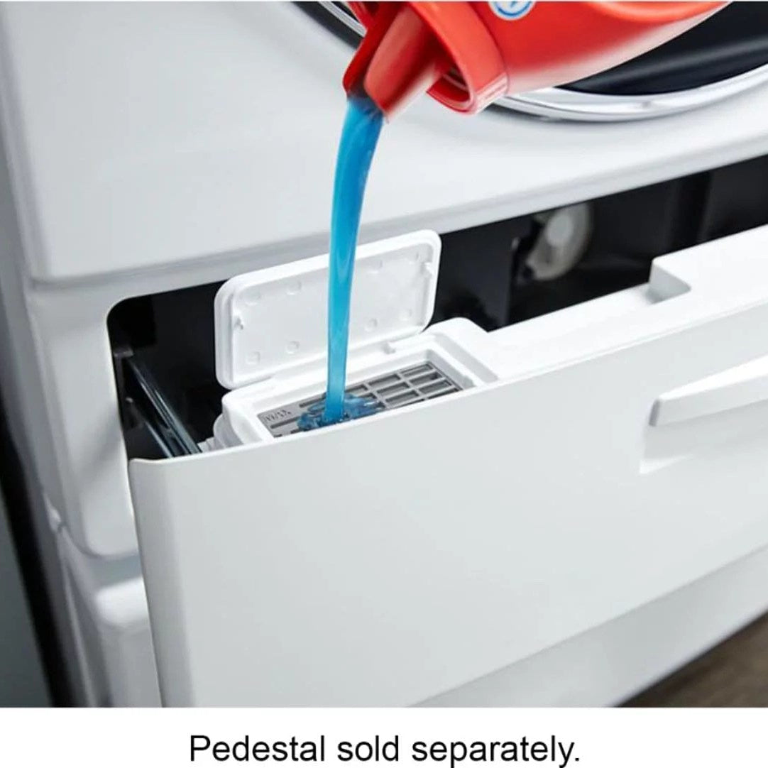 Whirlpool – 4.5 Cu. Ft. High Efficiency Stackable Front Load Washer with Steam and Load & Go XL Dispenser – White