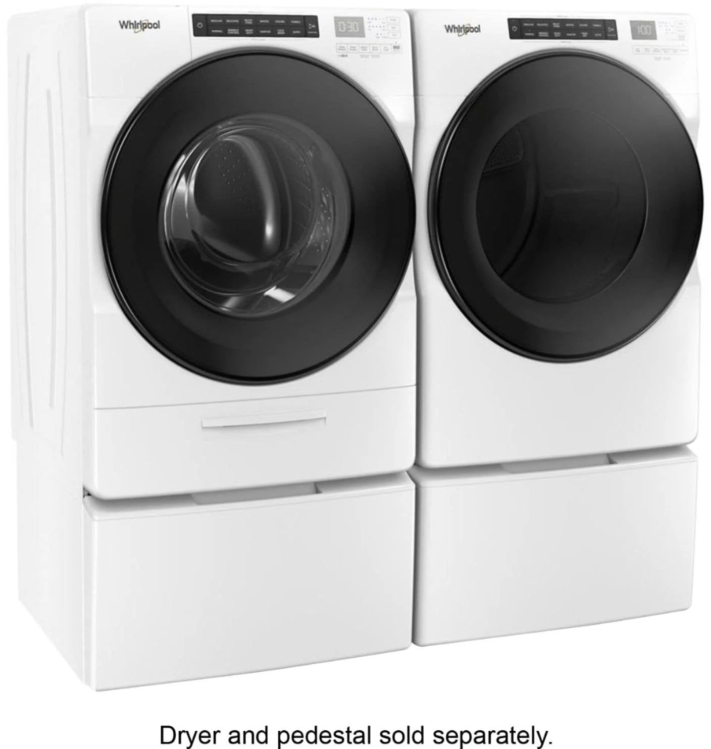 Whirlpool – 4.5 Cu. Ft. High Efficiency Stackable Front Load Washer with Steam and Load & Go XL Dispenser – White