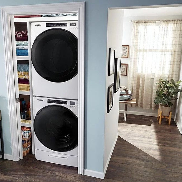 Whirlpool – 4.5 Cu. Ft. High Efficiency Stackable Front Load Washer with Steam and Load & Go XL Dispenser – White