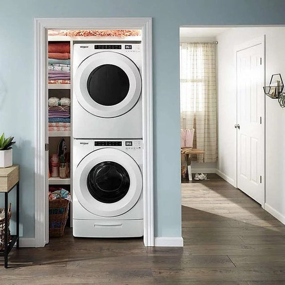 Whirlpool – 4.3 Cu. Ft. High Efficiency Stackable Front Load Washer with 35 Cycle Options – White