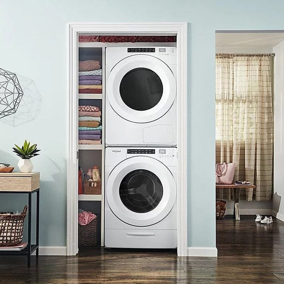 Whirlpool – 4.3 Cu. Ft. High Efficiency Stackable Front Load Washer with 35 Cycle Options – White