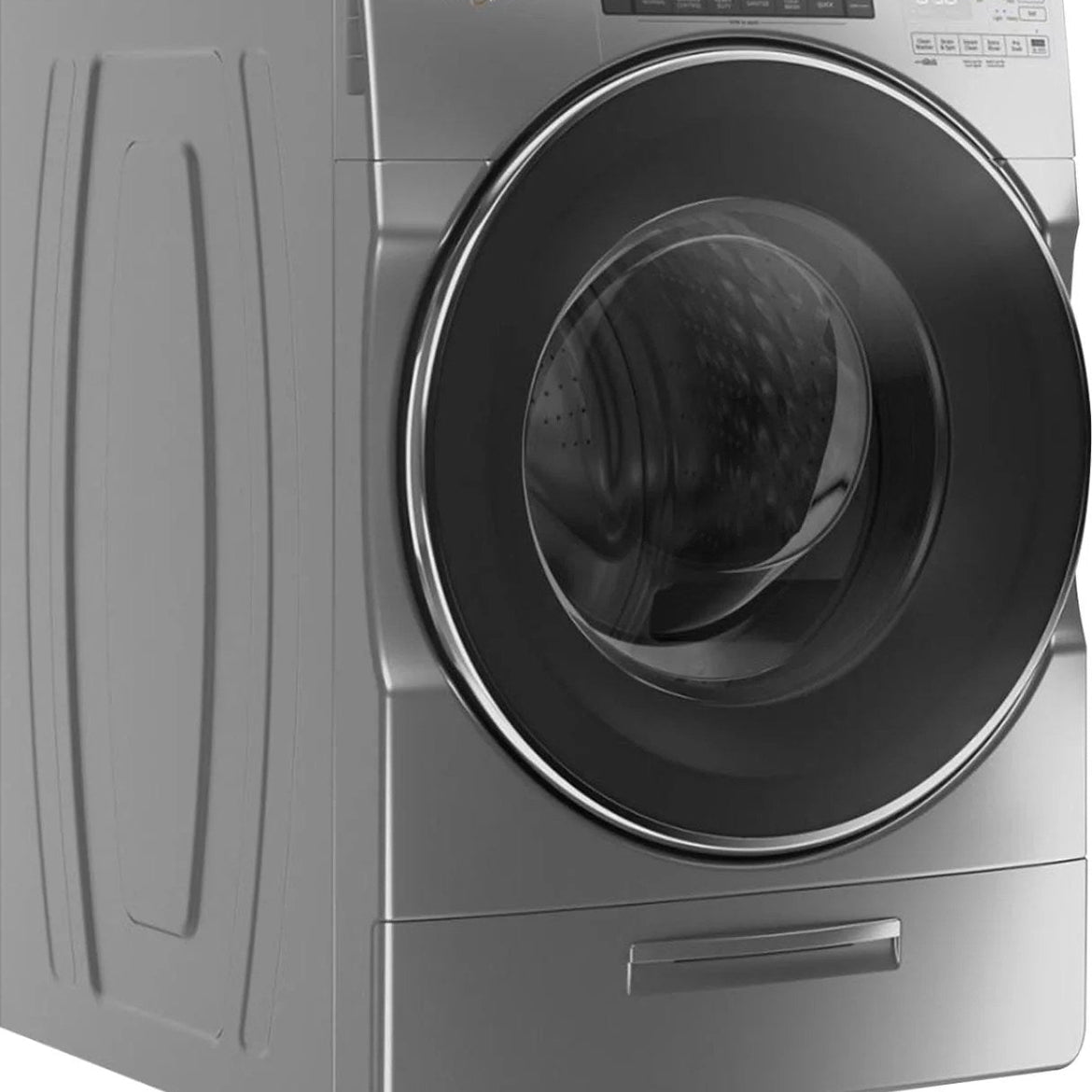 Whirlpool – 4.5 Cu. Ft. High Efficiency Stackable Front Load Washer with Steam and Load & Go XL Dispenser – Chrome shadow