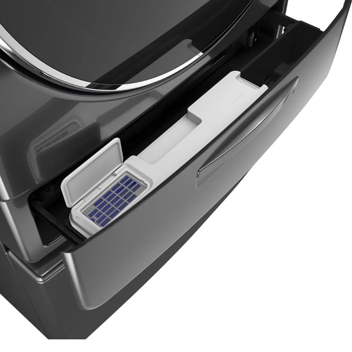 Whirlpool – 4.5 Cu. Ft. High Efficiency Stackable Front Load Washer with Steam and Load & Go XL Dispenser – Chrome shadow