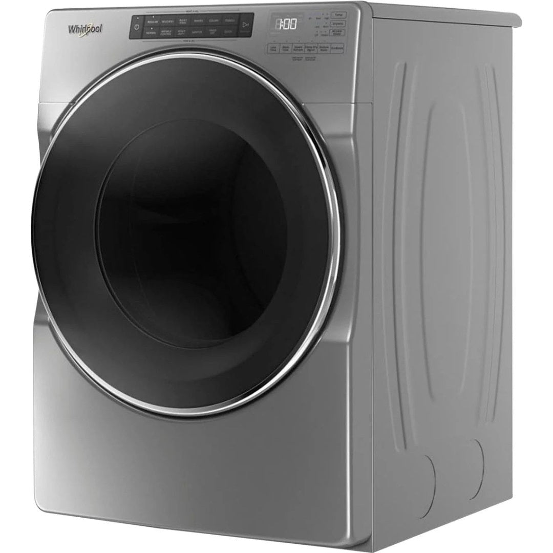 Whirlpool – 4.5 Cu. Ft. High Efficiency Stackable Front Load Washer with Steam and Load & Go XL Dispenser – Chrome shadow
