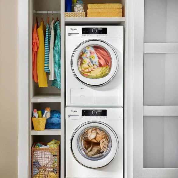 Whirlpool – 2.3 Cu. Ft. High Efficiency Stackable Front Load Washer with Detergent Dosing Aid – White