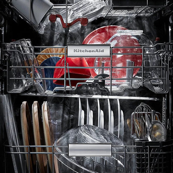 KitchenAid – Top Control Built-In Dishwasher with Stainless Steel Tub, FreeFlex Third Rack, 44dBA – Black stainless steel