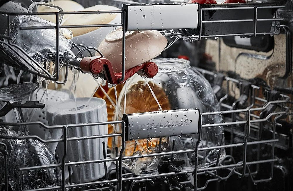 KitchenAid – Top Control Built-In Dishwasher with Stainless Steel Tub, FreeFlex Third Rack, 44dBA – Black stainless steel