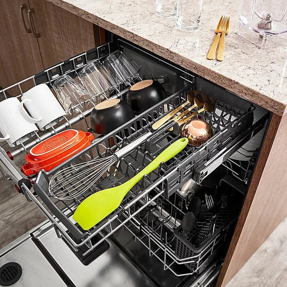 KitchenAid – Top Control Built-In Dishwasher with Stainless Steel Tub, FreeFlex Third Rack, 44dBA – Black stainless steel