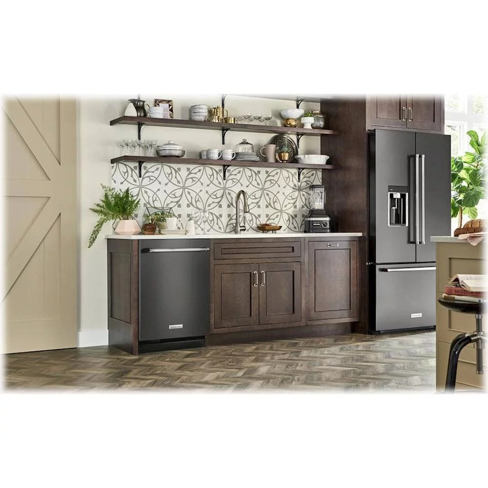 KitchenAid – Top Control Built-In Dishwasher with Stainless Steel Tub, FreeFlex Third Rack, 44dBA – Black stainless steel