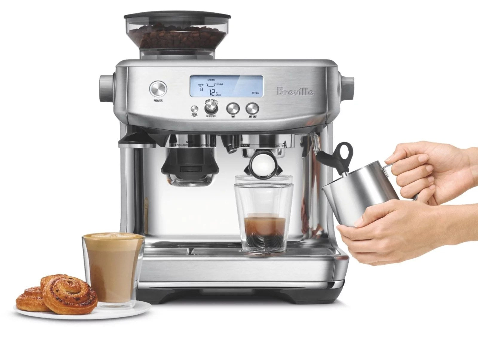 Breville  BES878BSS The Barista Pro Espresso Machine – Stainless Steel