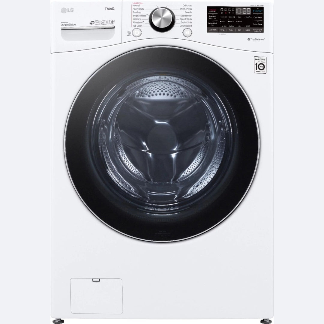 LG – 5.0 Cu. Ft. High-Efficiency Stackable Smart Front Load Washer with Steam and Built-In Intelligence – White