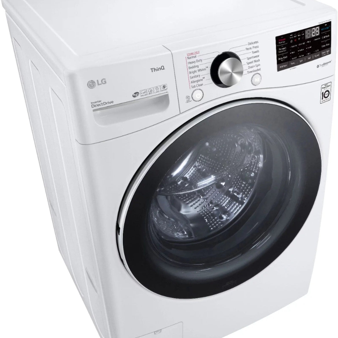 LG – 5.0 Cu. Ft. High-Efficiency Stackable Smart Front Load Washer with Steam and Built-In Intelligence – White