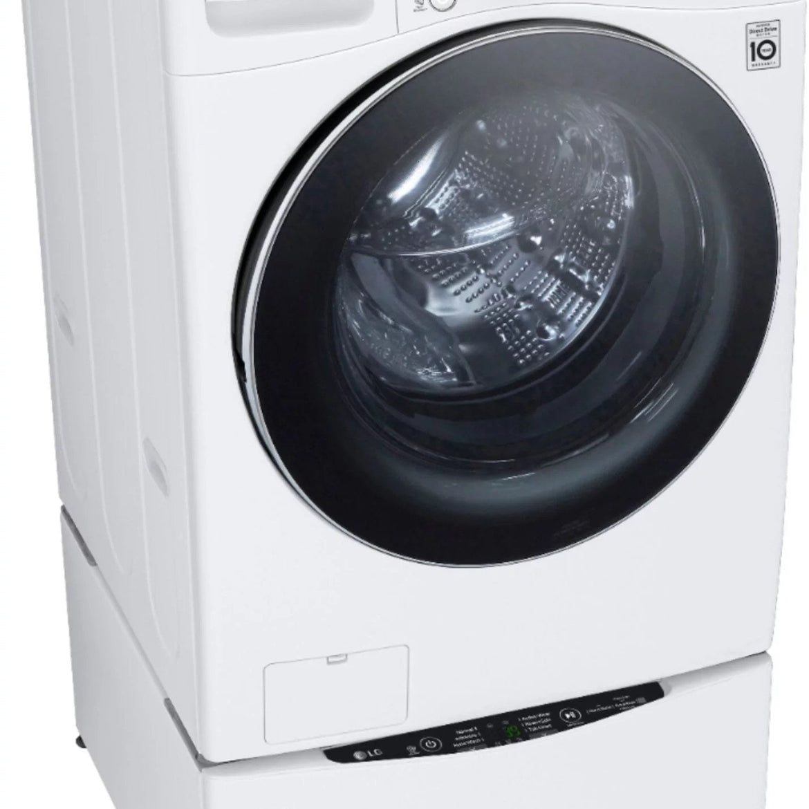 LG – 5.0 Cu. Ft. High-Efficiency Stackable Smart Front Load Washer with Steam and Built-In Intelligence – White
