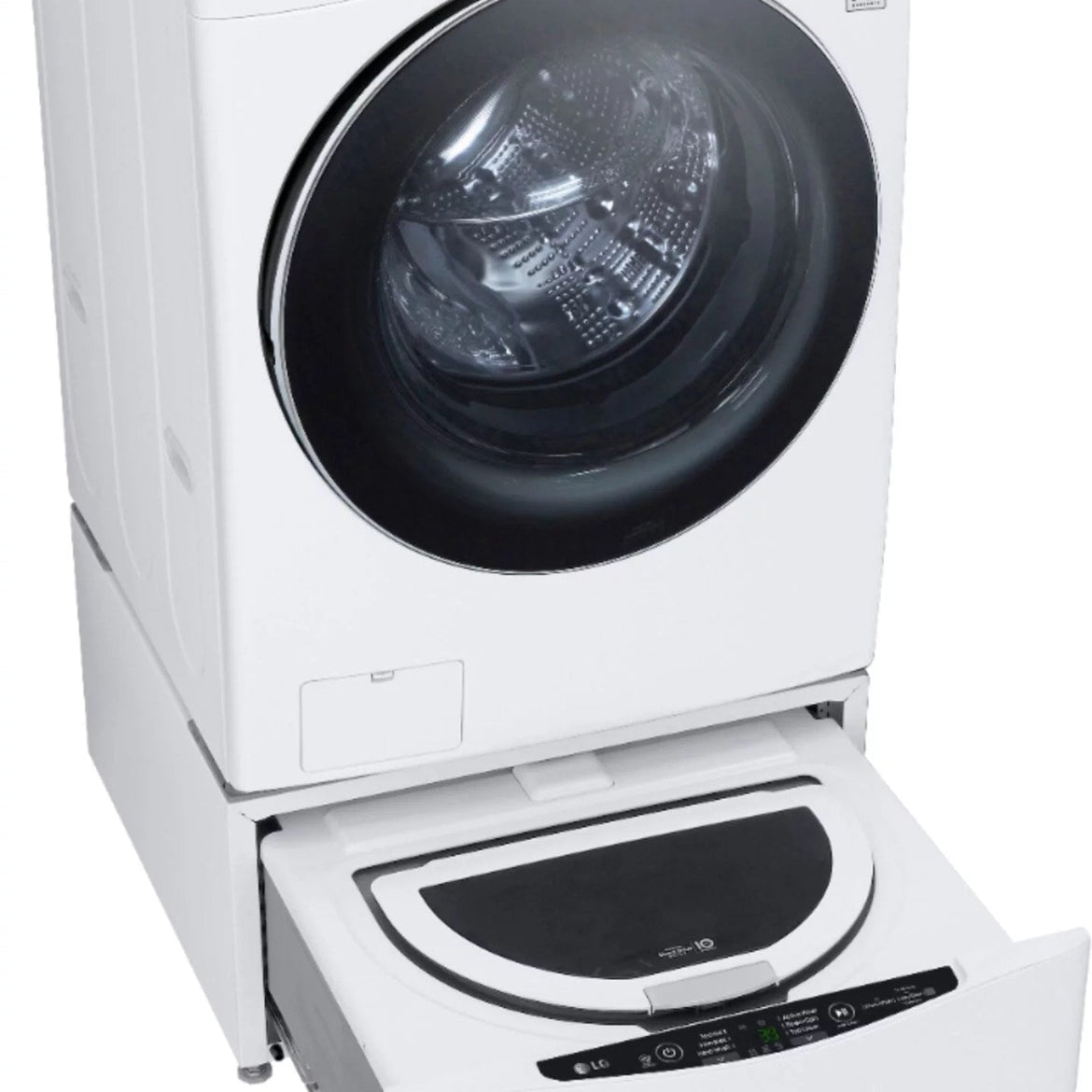 LG – 5.0 Cu. Ft. High-Efficiency Stackable Smart Front Load Washer with Steam and Built-In Intelligence – White