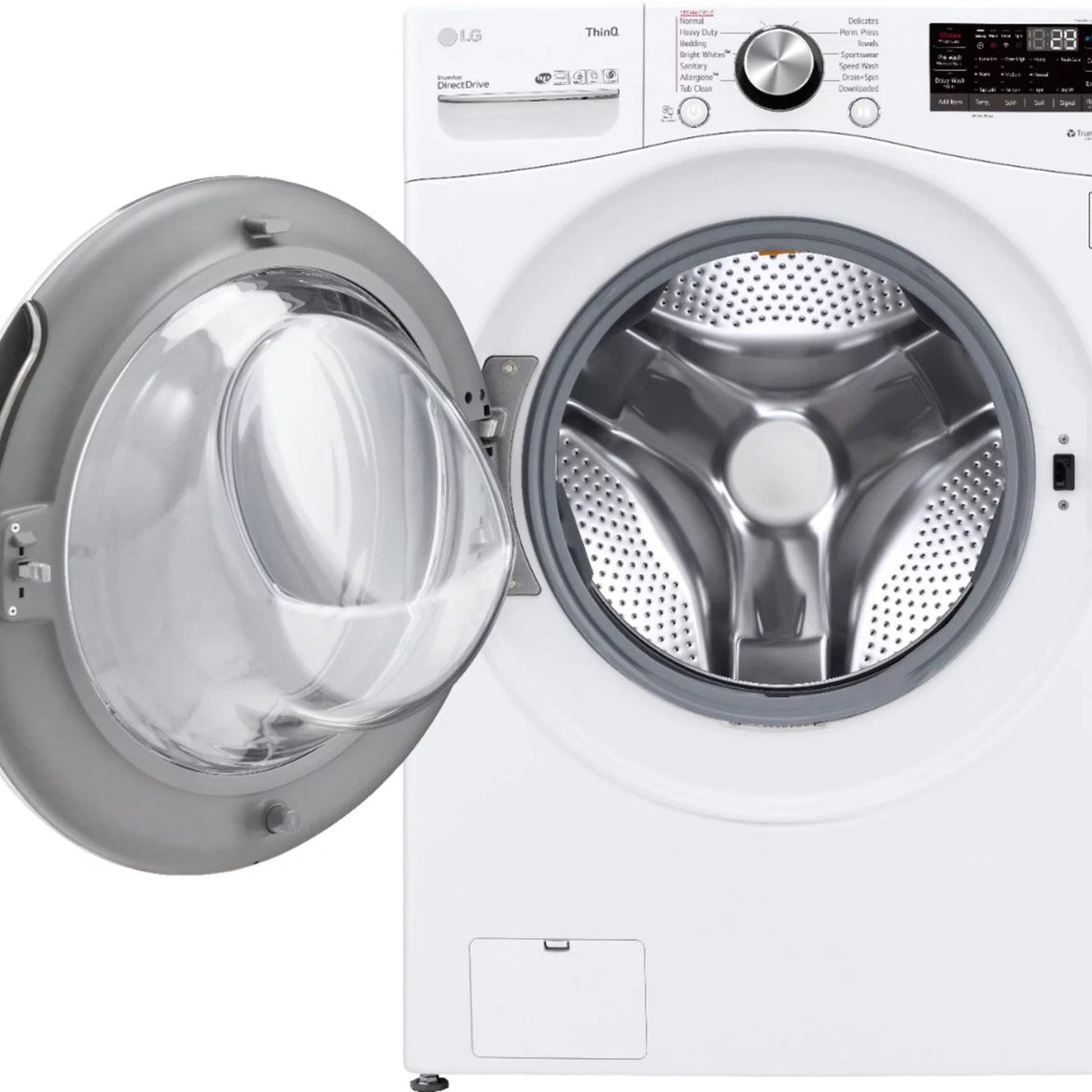 LG – 5.0 Cu. Ft. High-Efficiency Stackable Smart Front Load Washer with Steam and Built-In Intelligence – White