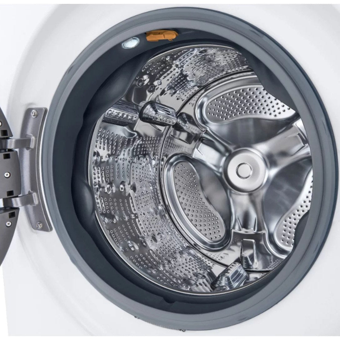 LG – 5.0 Cu. Ft. High-Efficiency Stackable Smart Front Load Washer with Steam and Built-In Intelligence – White