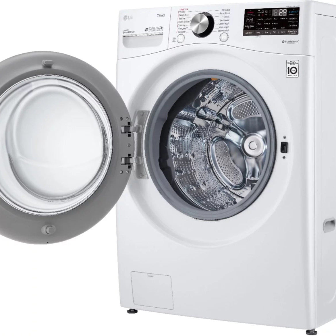 LG – 5.0 Cu. Ft. High-Efficiency Stackable Smart Front Load Washer with Steam and Built-In Intelligence – White