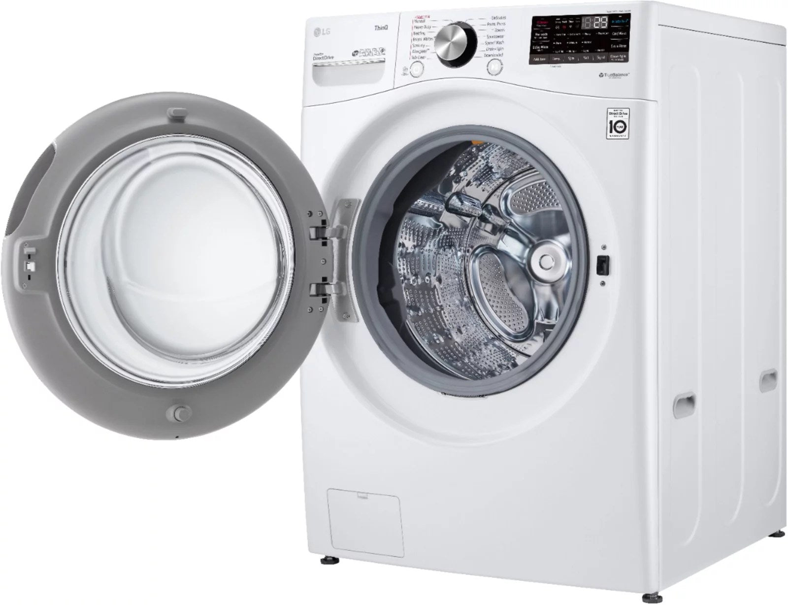 LG – 5.0 Cu. Ft. High-Efficiency Stackable Smart Front Load Washer with Steam and Built-In Intelligence – White