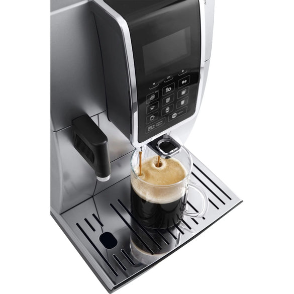 De’Longhi – Dinamica Espresso Machine with 15 bars of pressure and LatteCrema Fully Automatic Milk Frother – Silver