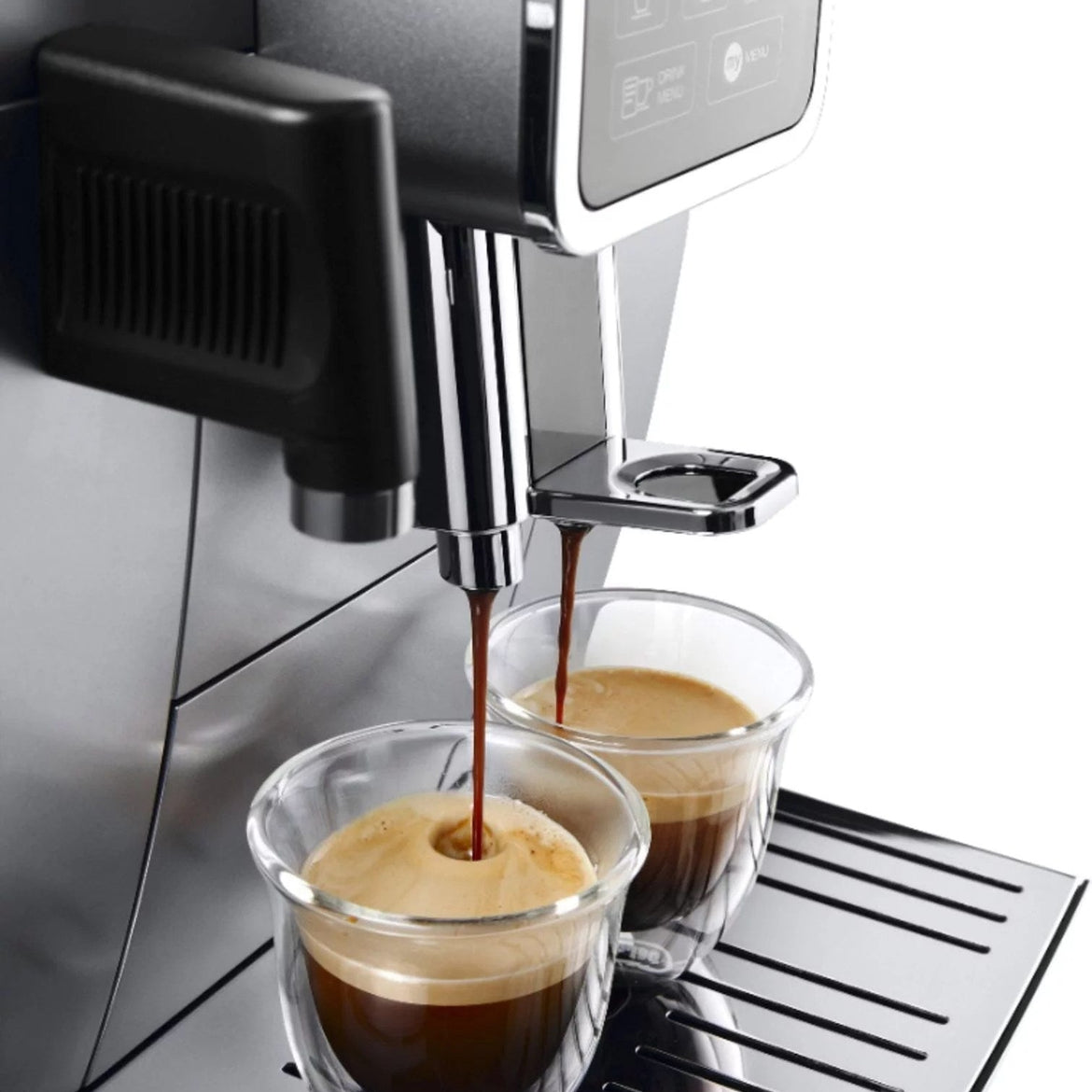 De’Longhi – Dinamica Espresso Machine with 15 bars of pressure and LatteCrema Fully Automatic Milk Frother – Silver