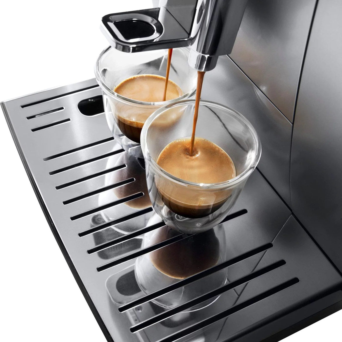 De’Longhi – Dinamica TrueBrew Over Ice Fully Automatic Coffee and Espresso Machine- Chrome and Black