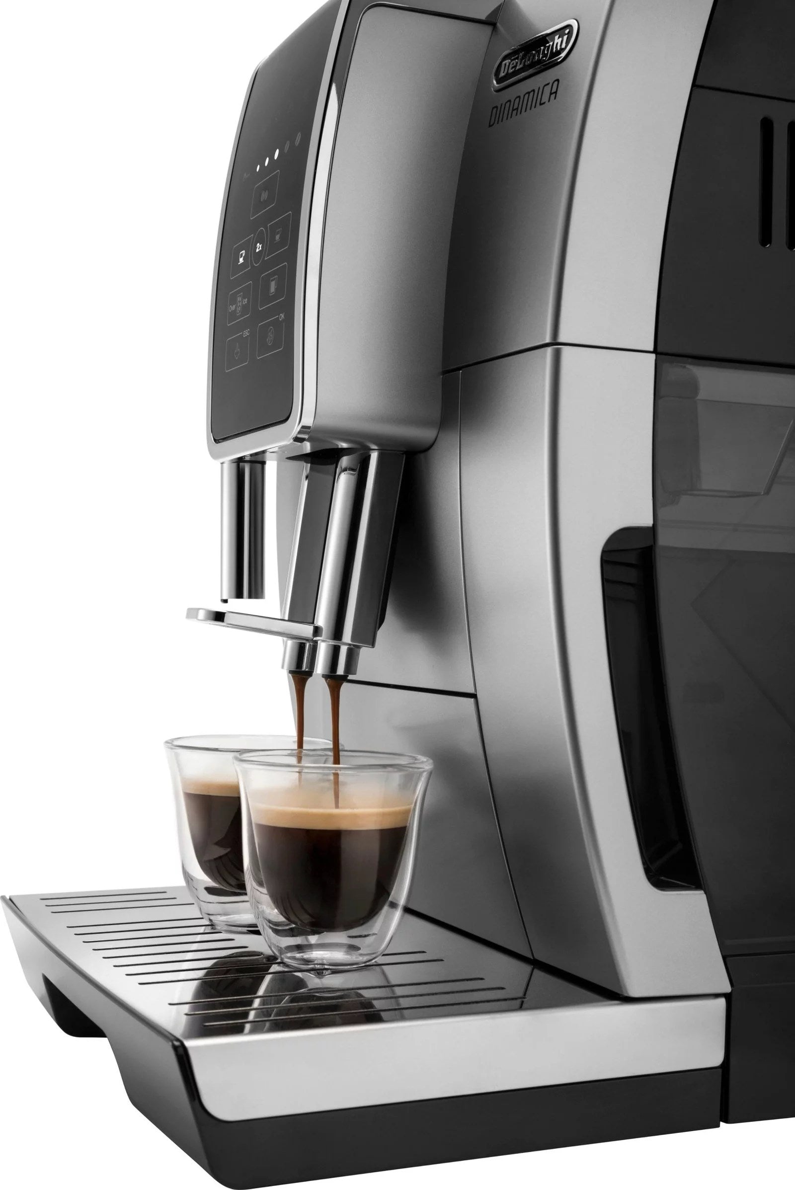De’Longhi – Dinamica TrueBrew Over Ice Fully Automatic Coffee and Espresso Machine- Chrome and Black