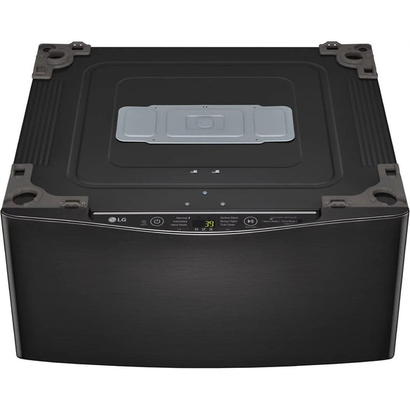 LG – SideKick 1.0 Cu. Ft. High-Efficiency Smart Top Load Pedestal Washer with 3-Motion Technology – Black steel