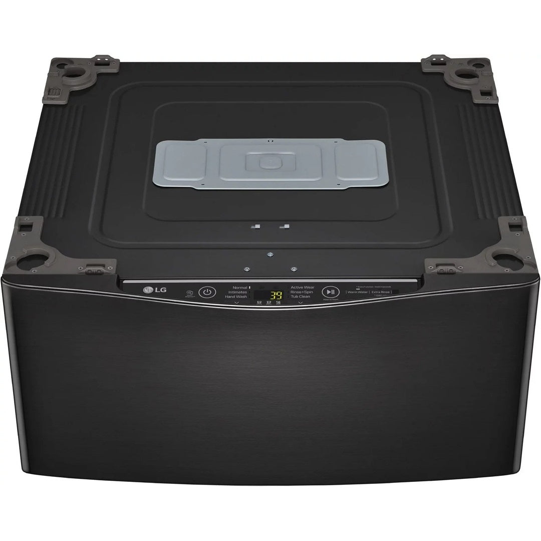 LG – SideKick 1.0 Cu. Ft. High-Efficiency Smart Top Load Pedestal Washer with 3-Motion Technology – Black steel