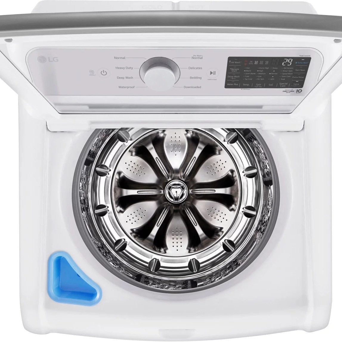 LG – 5.5 Cu. Ft. Smart Top Load Washer with TurboWash3D – White