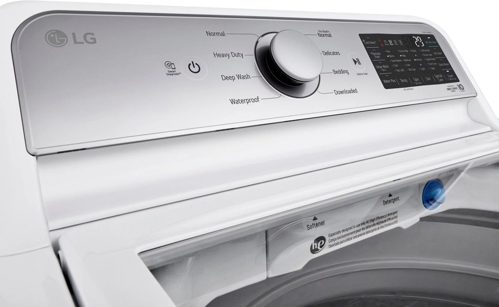 LG – 5.5 Cu. Ft. Smart Top Load Washer with TurboWash3D – White