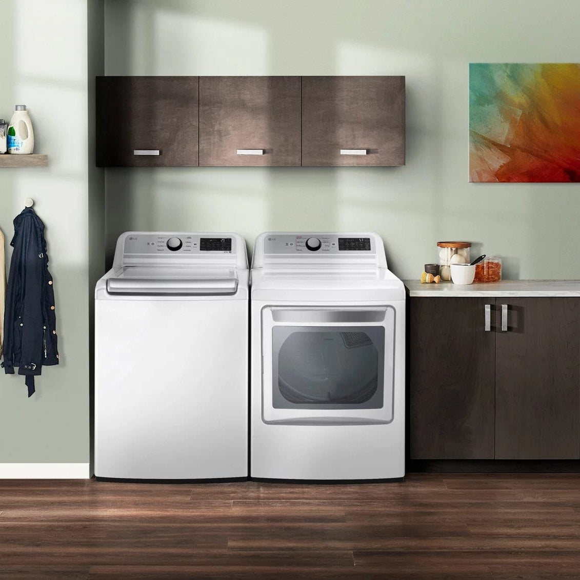 LG – 5.5 Cu. Ft. Smart Top Load Washer with TurboWash3D – White