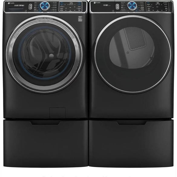 GE Profile – 7.8 cu. ft. Smart Front Load Electric Dryer with Steam and Sanitize Cycle and Washer Link – Carbon Graphite