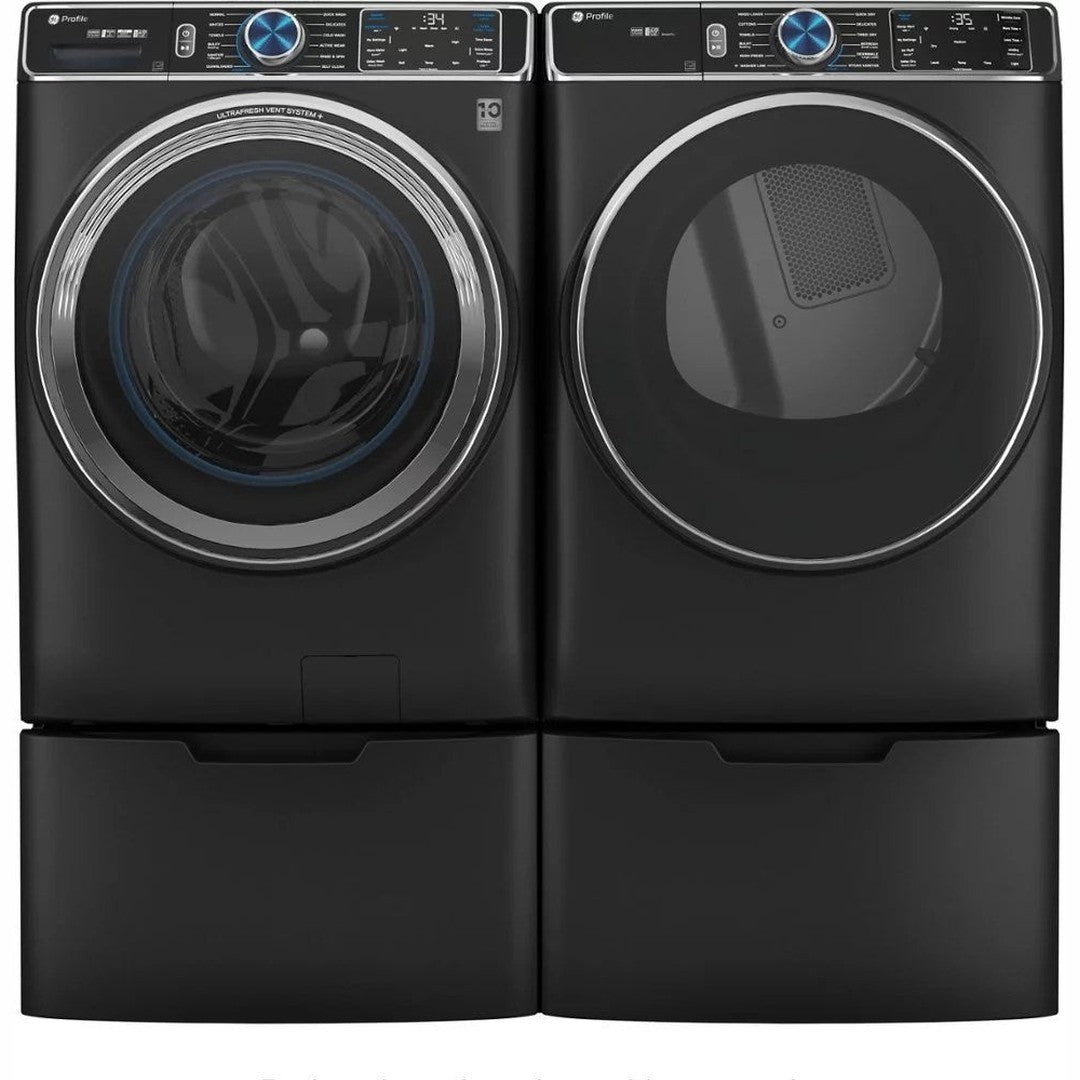 GE Profile – 7.8 cu. ft. Smart Front Load Electric Dryer with Steam and Sanitize Cycle and Washer Link – Carbon Graphite