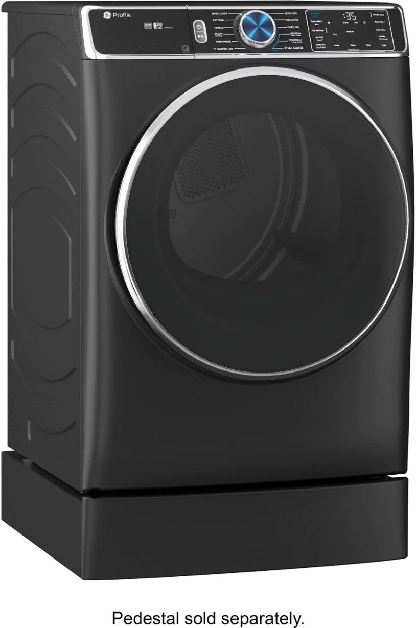 GE Profile – 7.8 cu. ft. Smart Front Load Electric Dryer with Steam and Sanitize Cycle and Washer Link – Carbon Graphite