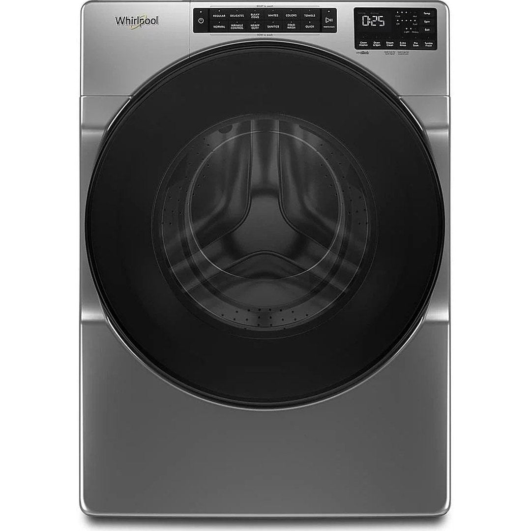 Whirlpool – 5.0 Cu. Ft. High-Efficiency Stackable Front Load Washer with Quick Wash Cycle – Chrome shadow