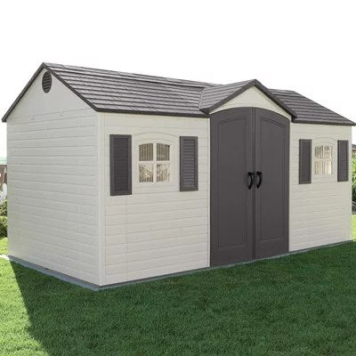 Lifetime Storage Shed: lifetime Garden Building Shed – 15′ X 8′ – Gray