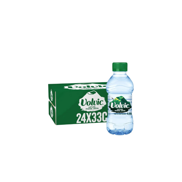 Volvic Natural Water, Mineral Drinking Water, Sustainably Sourced & Volvican Spirited Water Bottle, Case Of 24 X 330Ml Volvic Bottles
