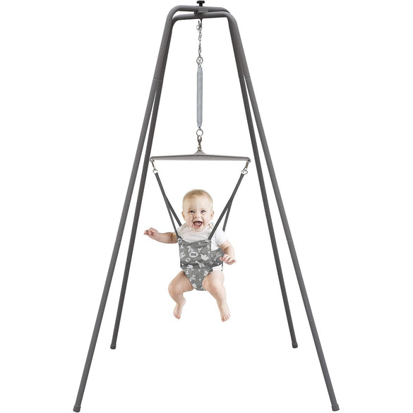Jolly Jumper *ELITE* Safari Print saddle - The Original Jolly Jumper With Super Stand and Premium Spring. Trusted by Parents, Loved by babies for Over 75 Years.