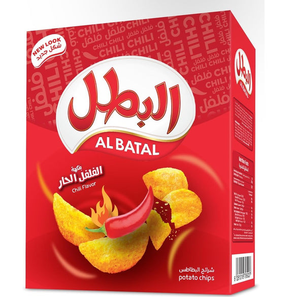 Al Batal Chilli Flavor Potato Chips, 12 x 23 g